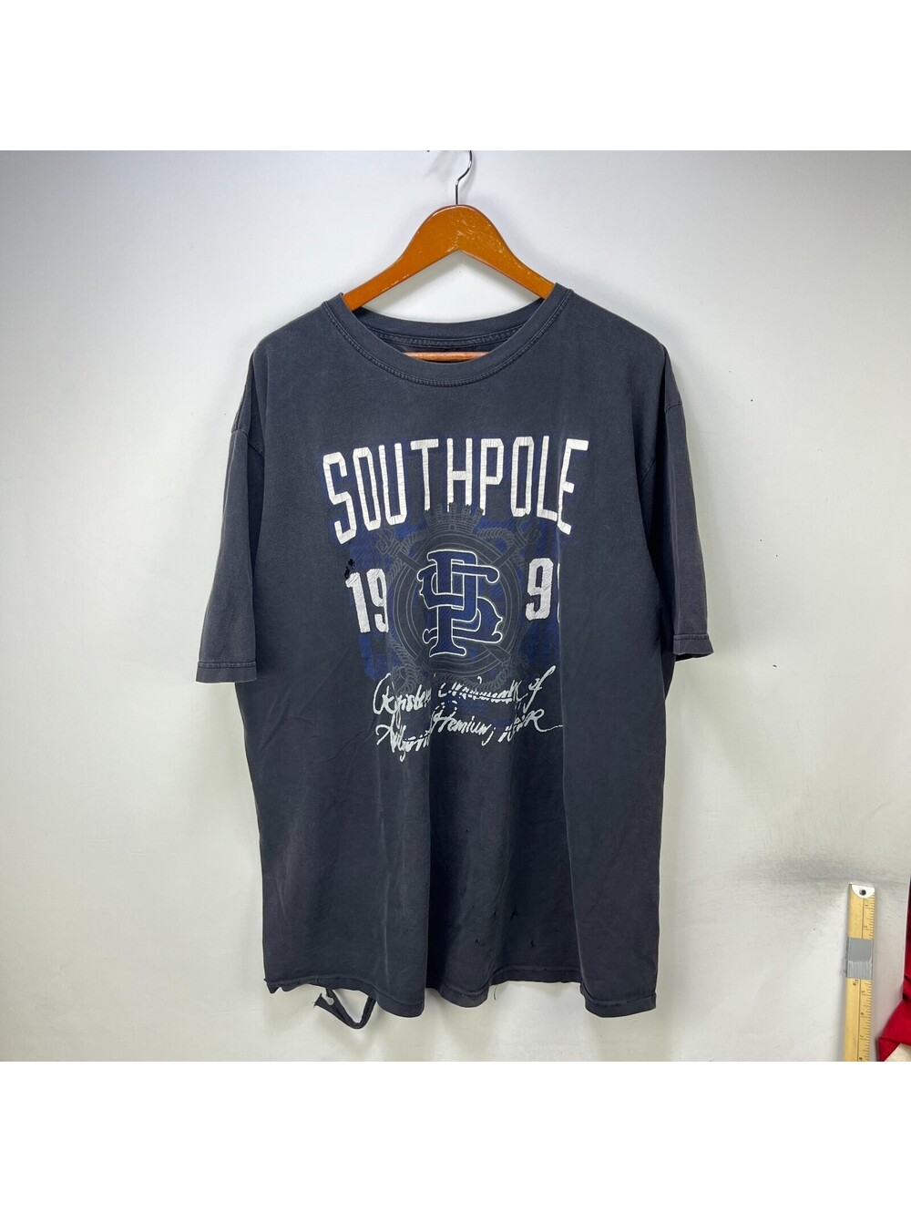 Vintage Distressed Southpole 1990 Hip Hop Black T Shirt 5XL